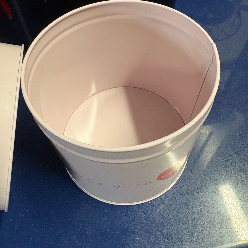 Target White and Pink Decorative Tin
